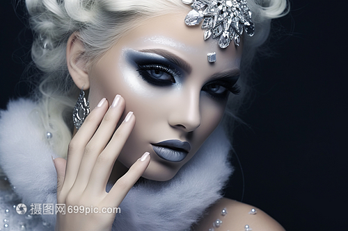 冰雪王后造型 打造冷艳高贵的冰雪女神妆容
